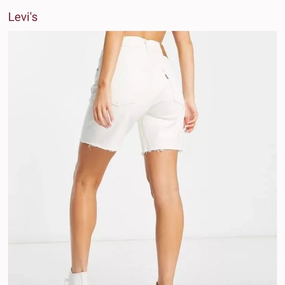 Levi’s Shorts 501 LOVE White Denim Jean size 25 NWT - Picture 3 of 8